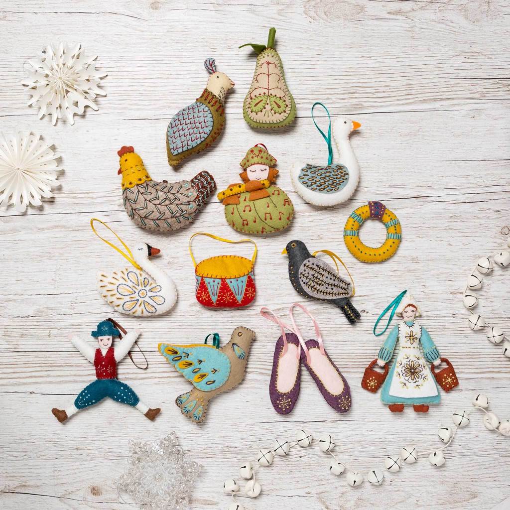 Corinne Lapierre, 12 Days of Christmas Felt Embroidery Kits