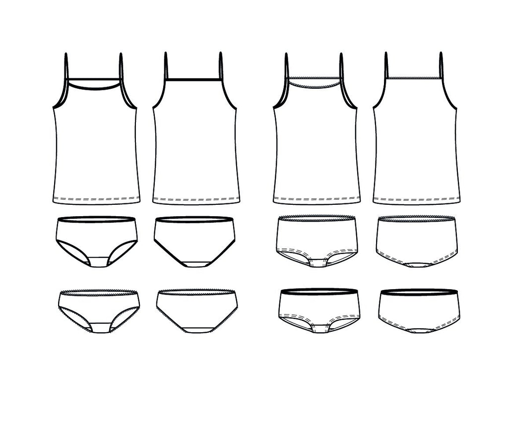 Ikatee (France), Belle Underwear Set Sewing Pattern - Girl, 3-12Y