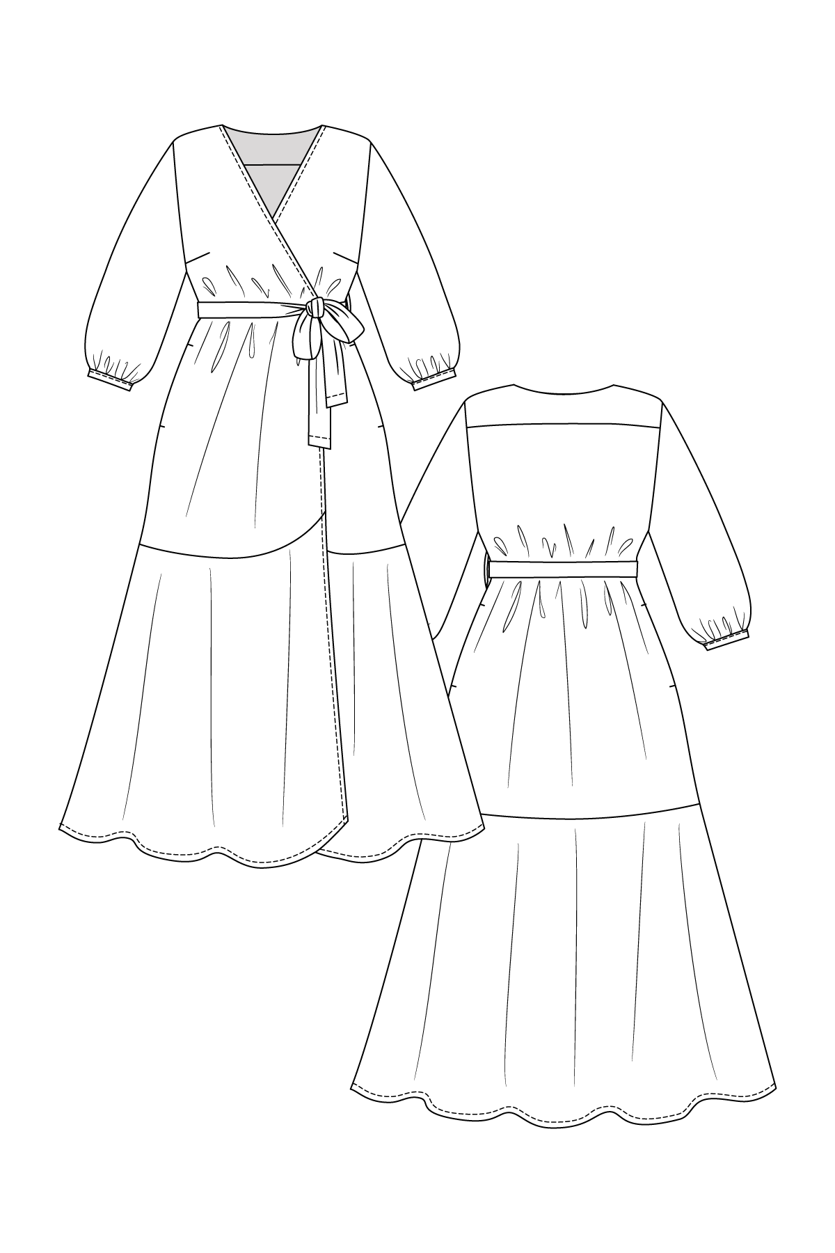 Named Clothing, Hali Wrap Dress & Jumpsuit, PDF Digital Pattern