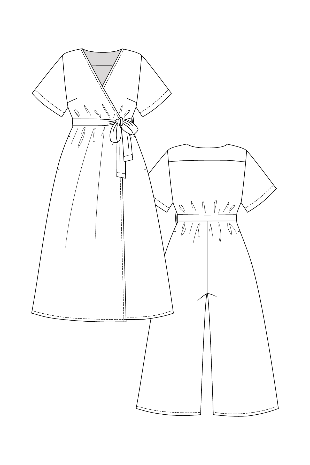 Named Clothing, Hali Wrap Dress & Jumpsuit, PDF Digital Pattern