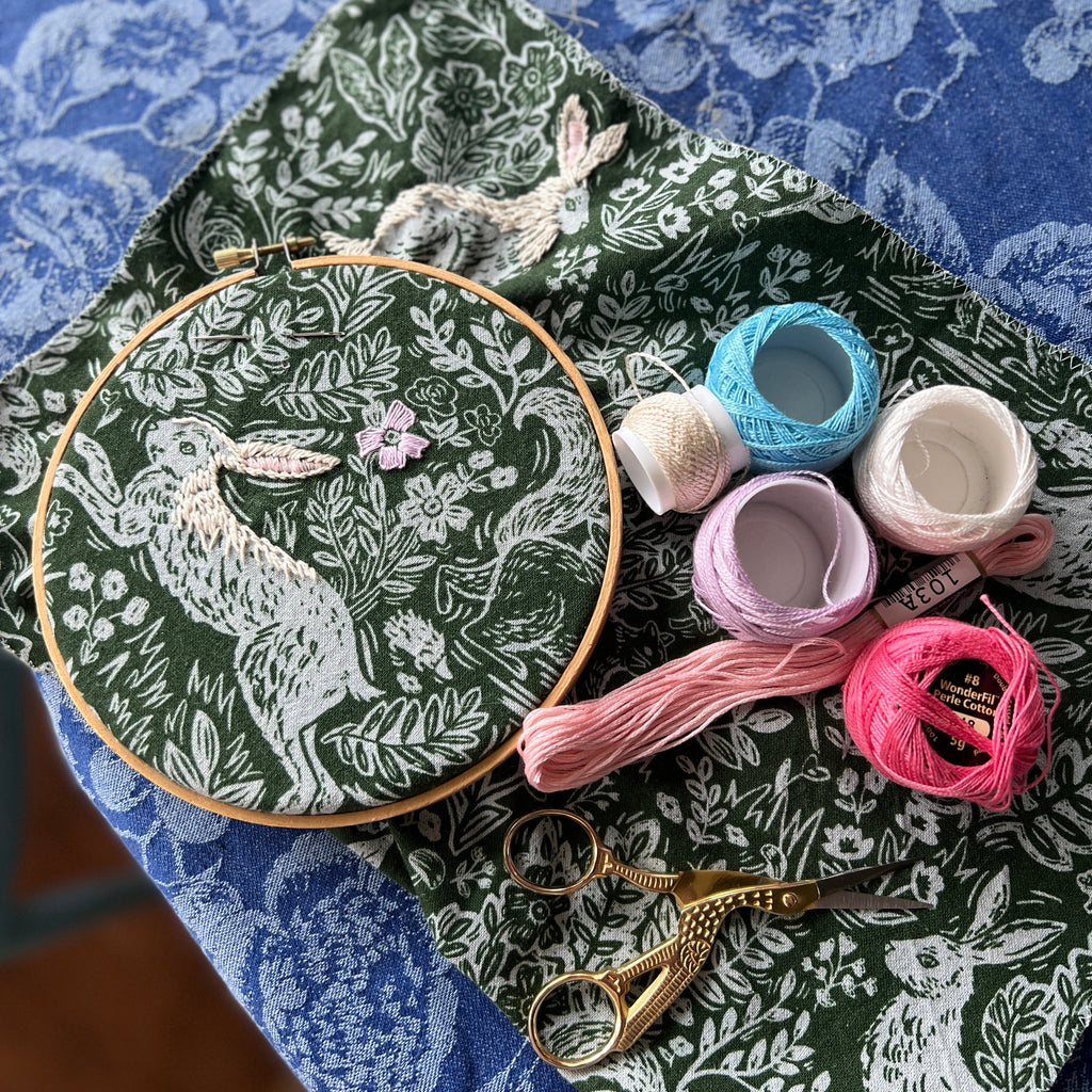 Class: Embroidery on Toile with Sarah: Saturday June 29, 1:00-3:00 pm