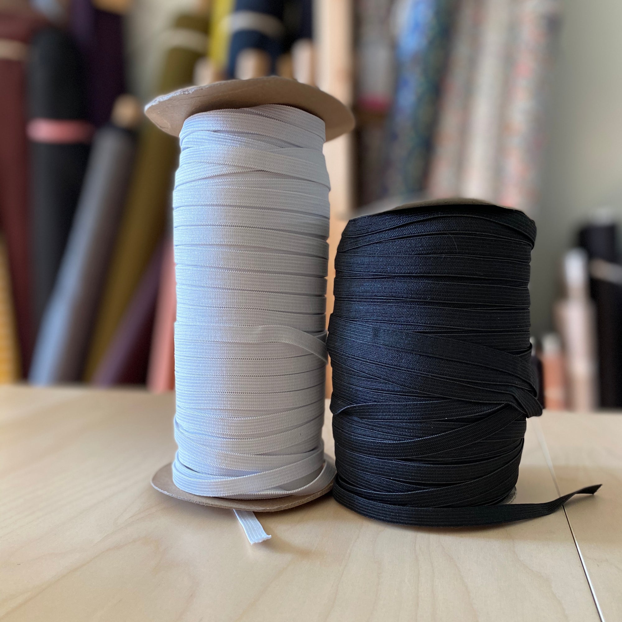 Elastic, 3/8" braided, black or white, one yard - Lakes Makerie - Minneapolis, MN