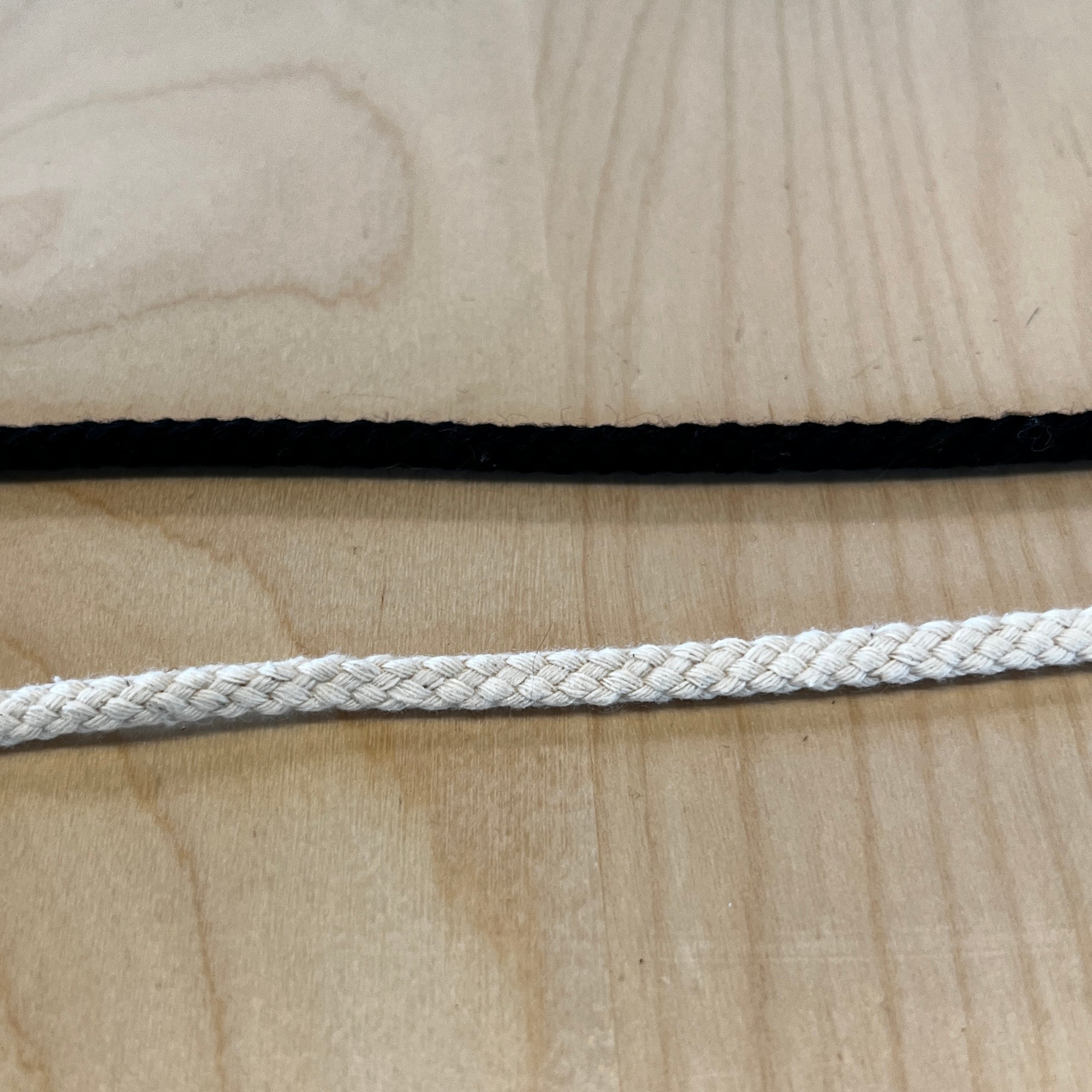 Organic Cotton Cording, 3/16" or 1/4" , black or natural, 1 yard