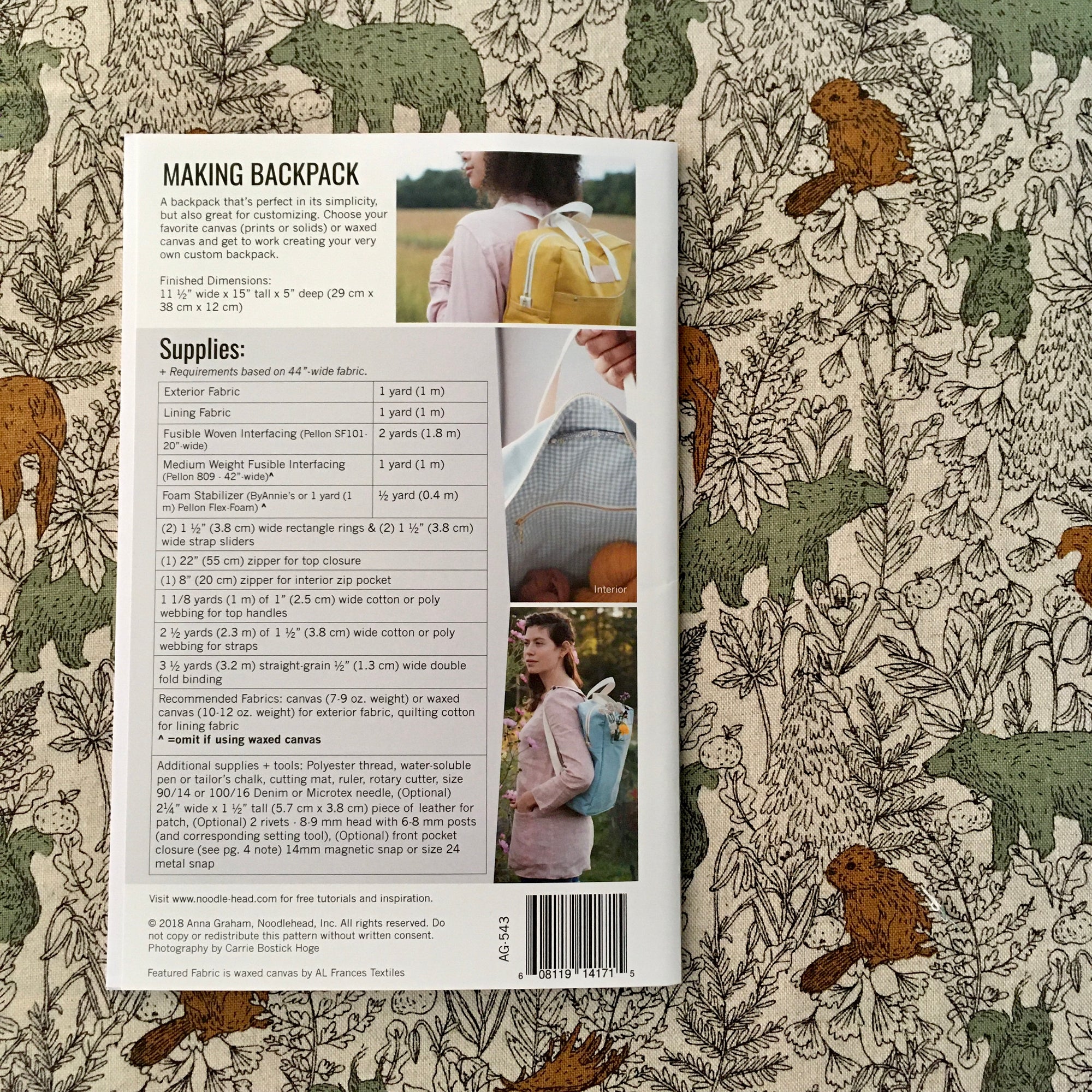 Noodlehead Making Backpack Pattern - Lakes Makerie - Minneapolis, MN