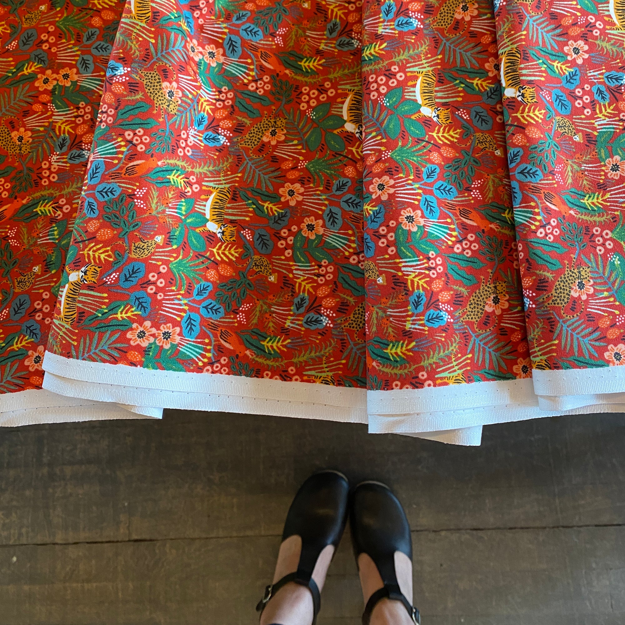 Rifle Paper Co. Menagerie -Jungle - Red Fabric, 1/4 yard