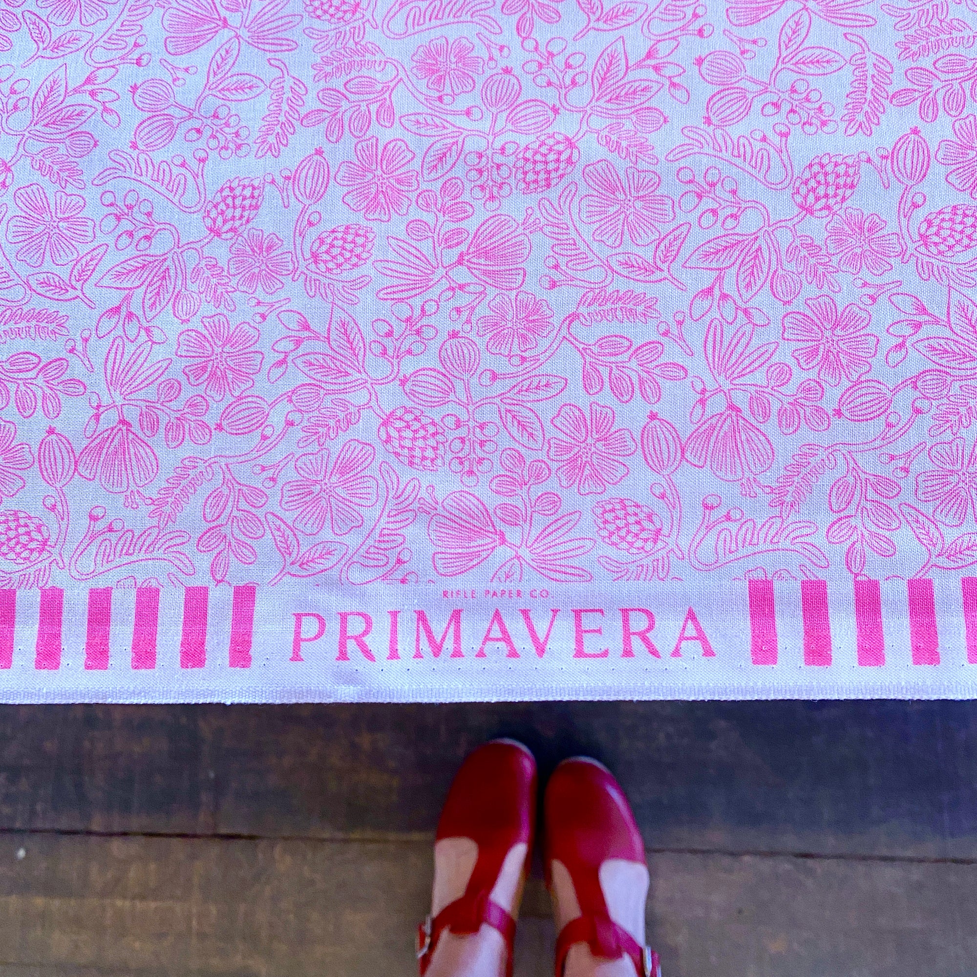 Rifle Paper Co. Primavera - Moxie Floral- Neon Pink Fabric, 1/4 yard