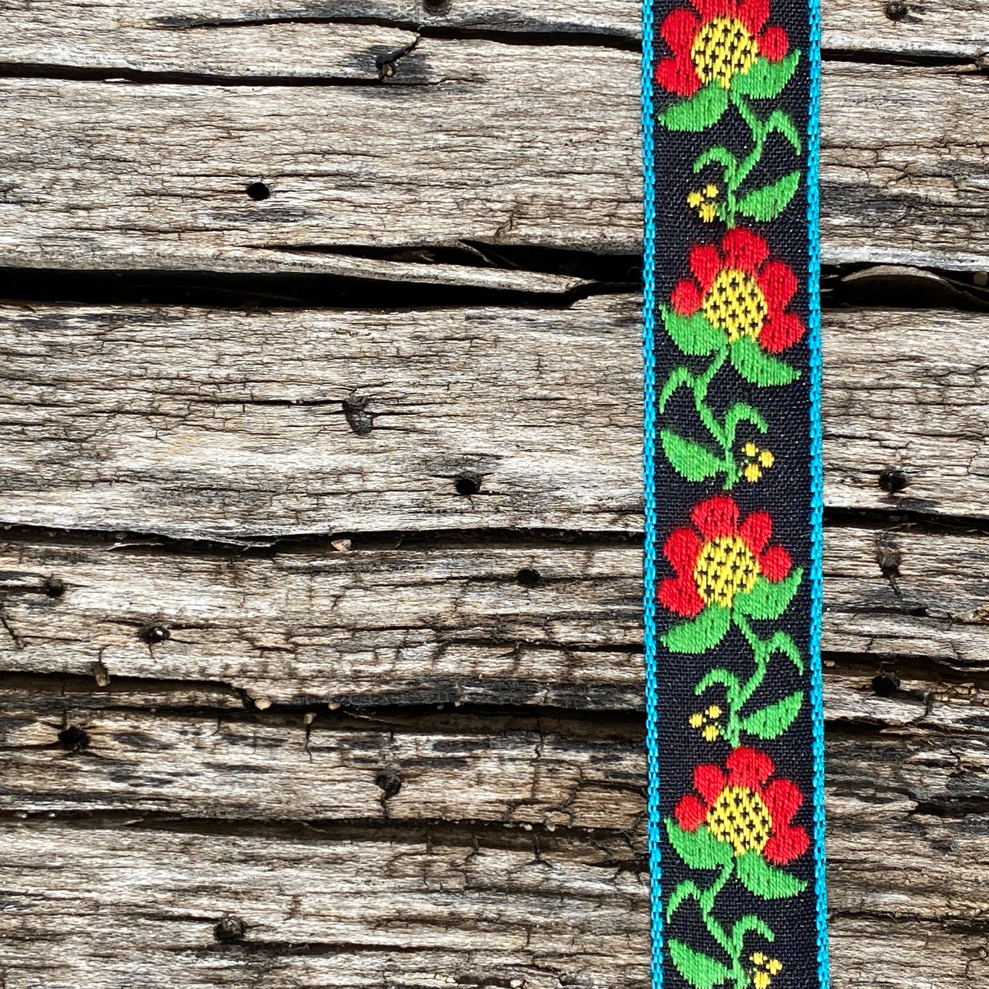 Vintage Jacquard Alpine Floral Trim, 1/2 yard, multiple colorways