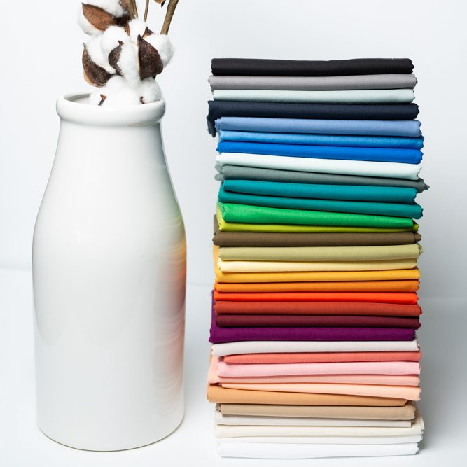 Birch Solid Organic Cotton Poplin fabric, multiple colorways, 1/4 yard