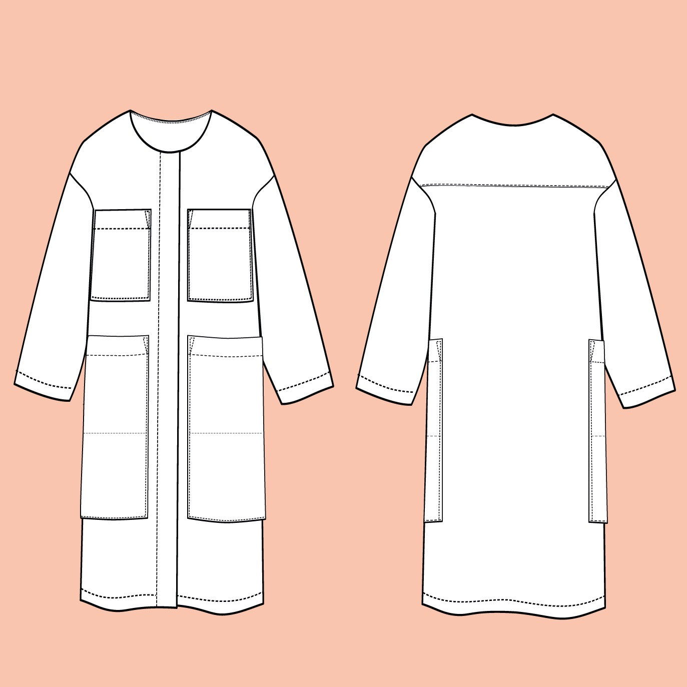Assembly Line, Lab Coat Sewing Pattern, Sweden