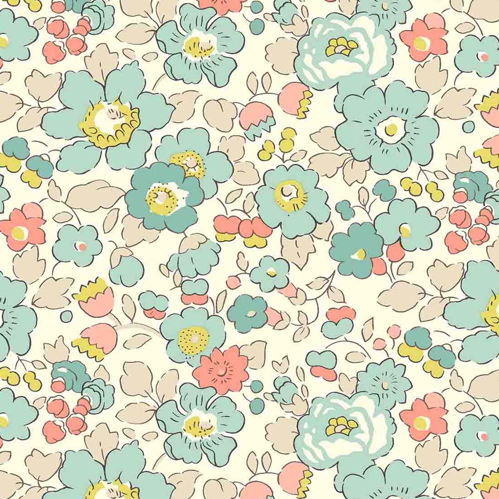 Tana Lawn Cotton Fabric- Betsy Mojito, 1/4 yard