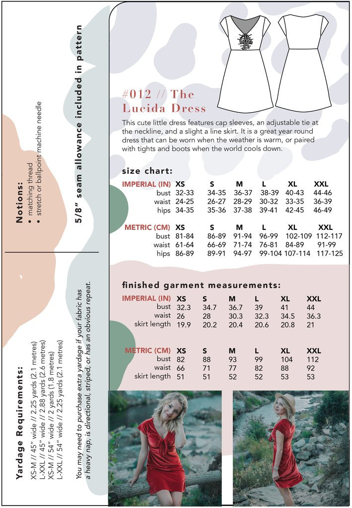 Friday Pattern Co., Lucida Dress sewing pattern - Lakes Makerie - Minneapolis, MN