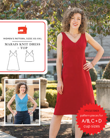 Liesl + Co., Marais Knit Dress + Top Sewing Pattern