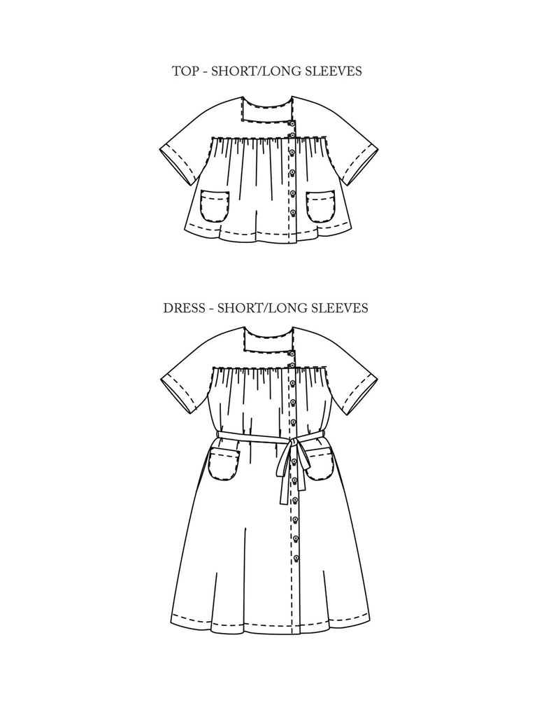 Merchant & Mills, Omilie Top or Dress PDF only, two size ranges