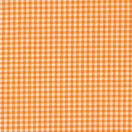 Carolina 1/8 inch Gingham cotton fabric, orange, 1/4 yard