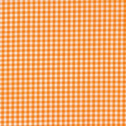 Carolina 1/8 inch Gingham cotton fabric, orange, 1/4 yard