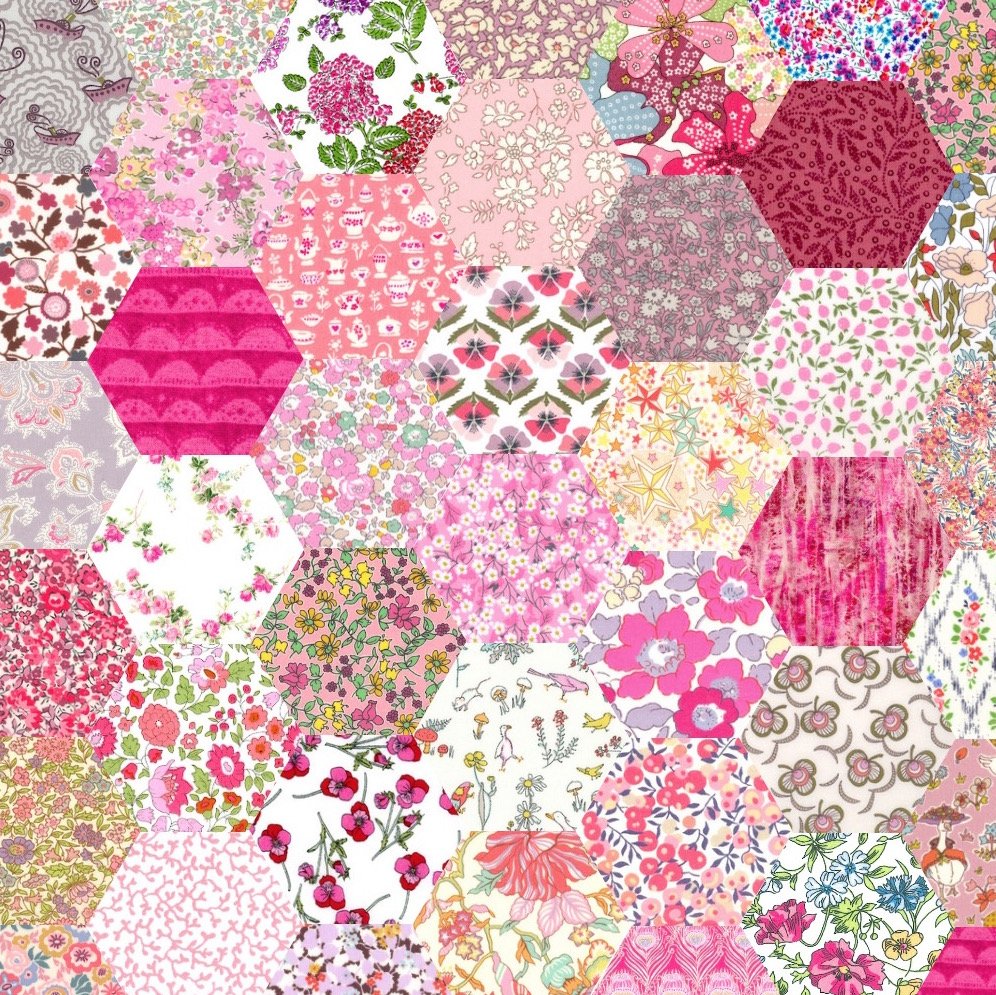 Liberty Tana Lawn Laser Cut 1" Hexagons, multiple colorways