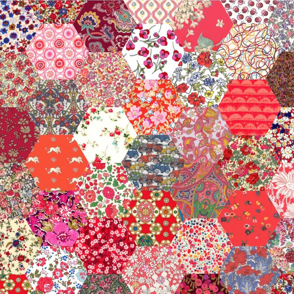 Liberty Tana Lawn Laser Cut 1" Hexagons, multiple colorways