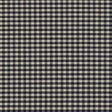Crawford Shirting, Checks (multiple sizes), Black, 1/4 yard