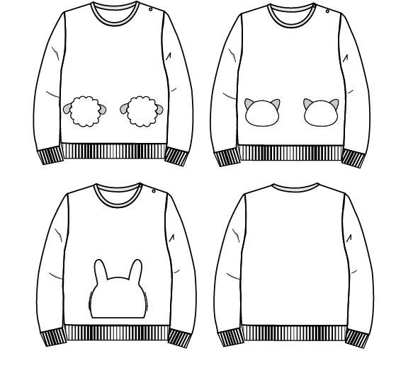 Ikatee (France), Sintra Sweatshirt Sewing Pattern - Baby/Child, 6M-4Y
