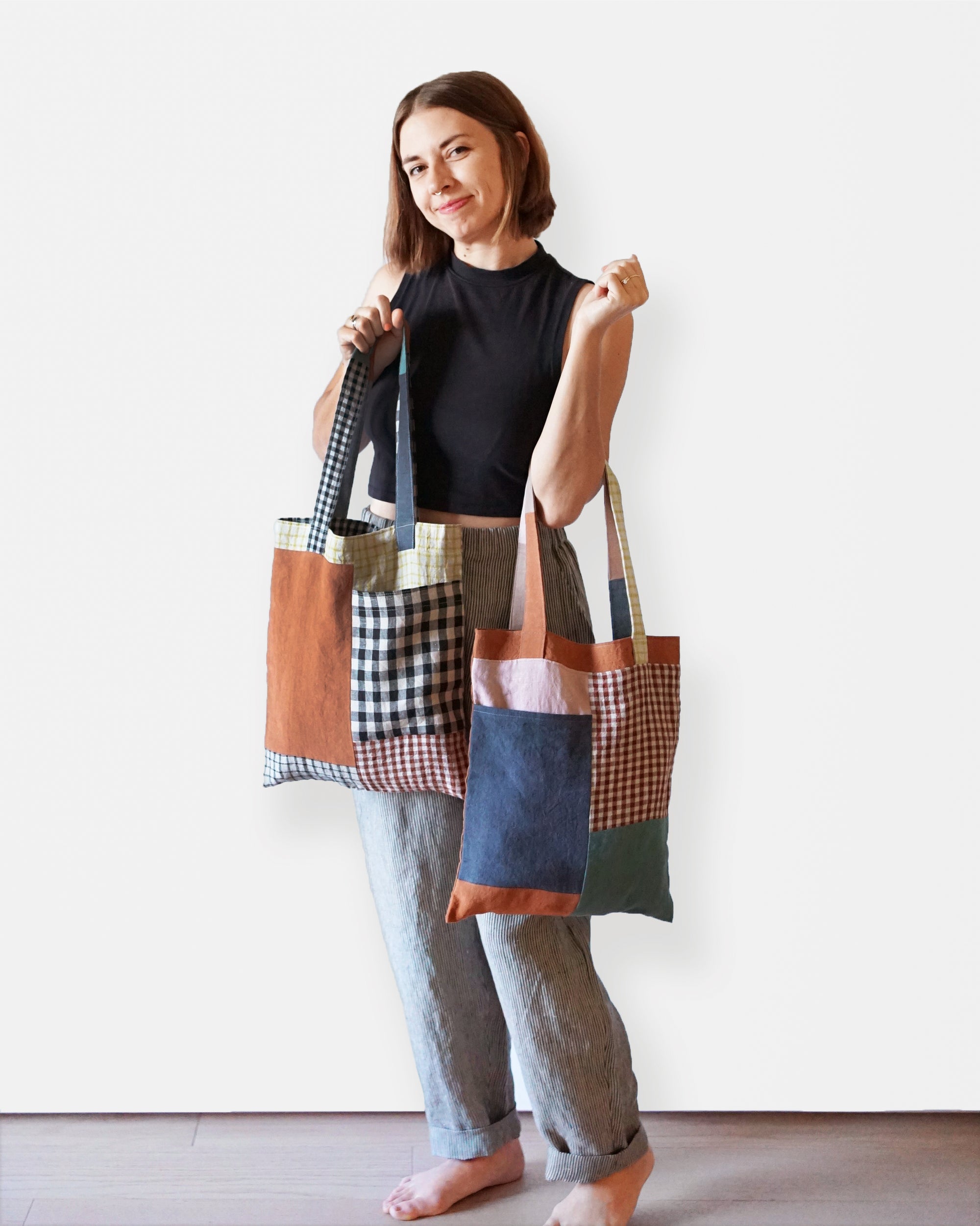 Matchy Matchy Sewing Club, Stash Pocket Tote Digital PDF Pattern