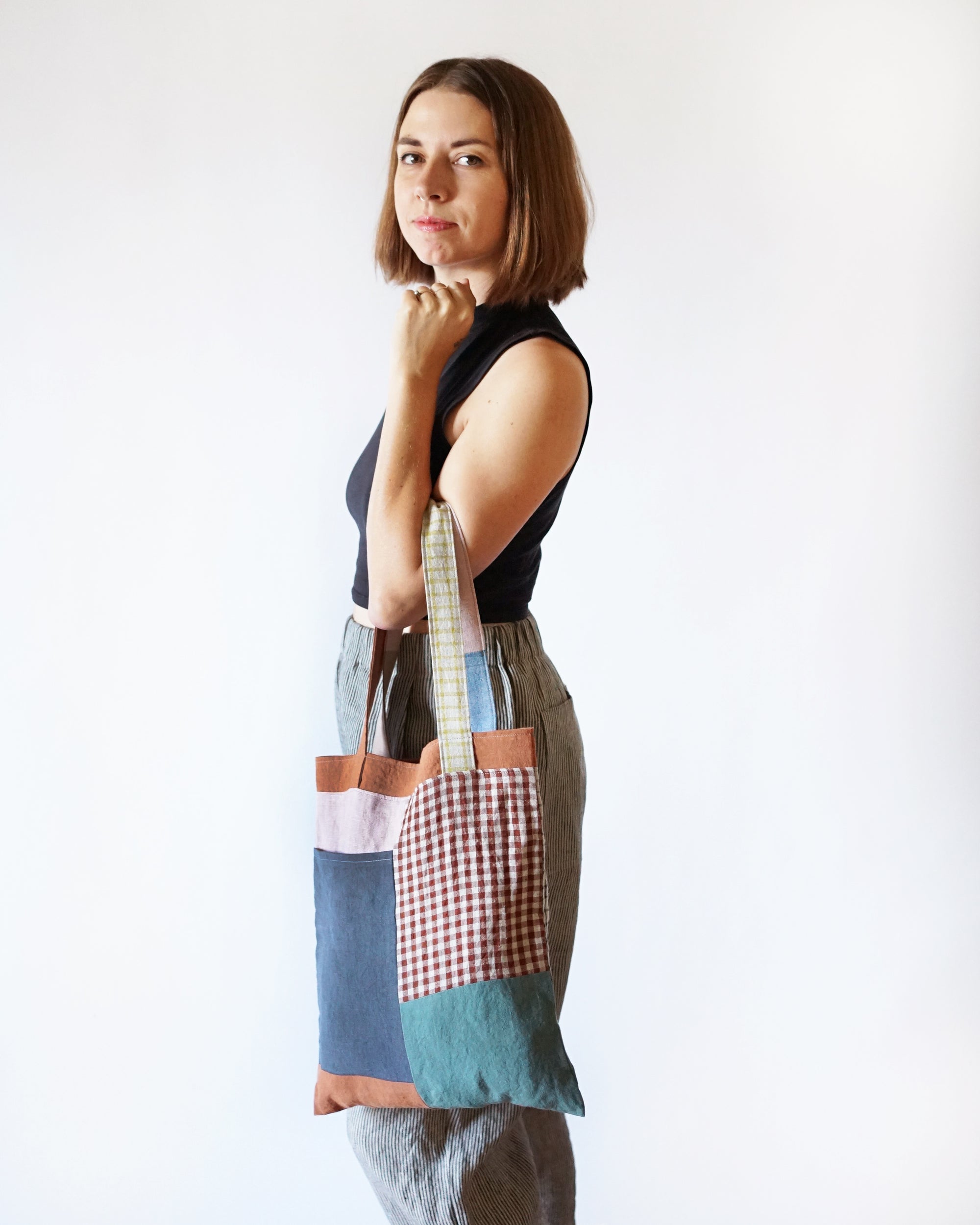 Matchy Matchy Sewing Club, Stash Pocket Tote Digital PDF Pattern