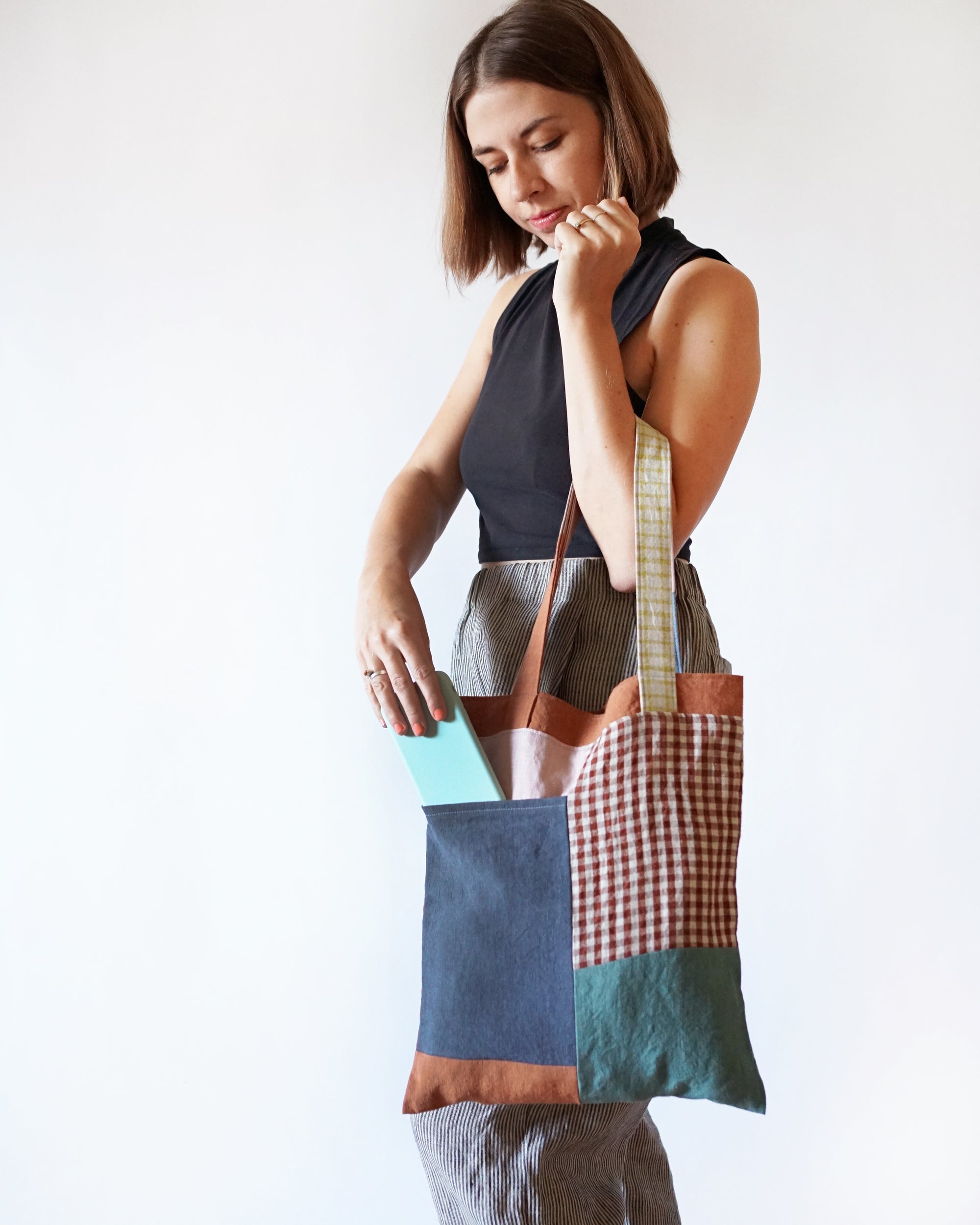 Matchy Matchy Sewing Club, Stash Pocket Tote Digital PDF Pattern
