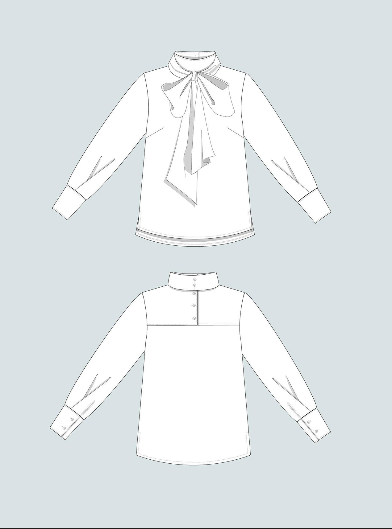 Assembly Line Tie Bow Blouse Pattern, Sweden