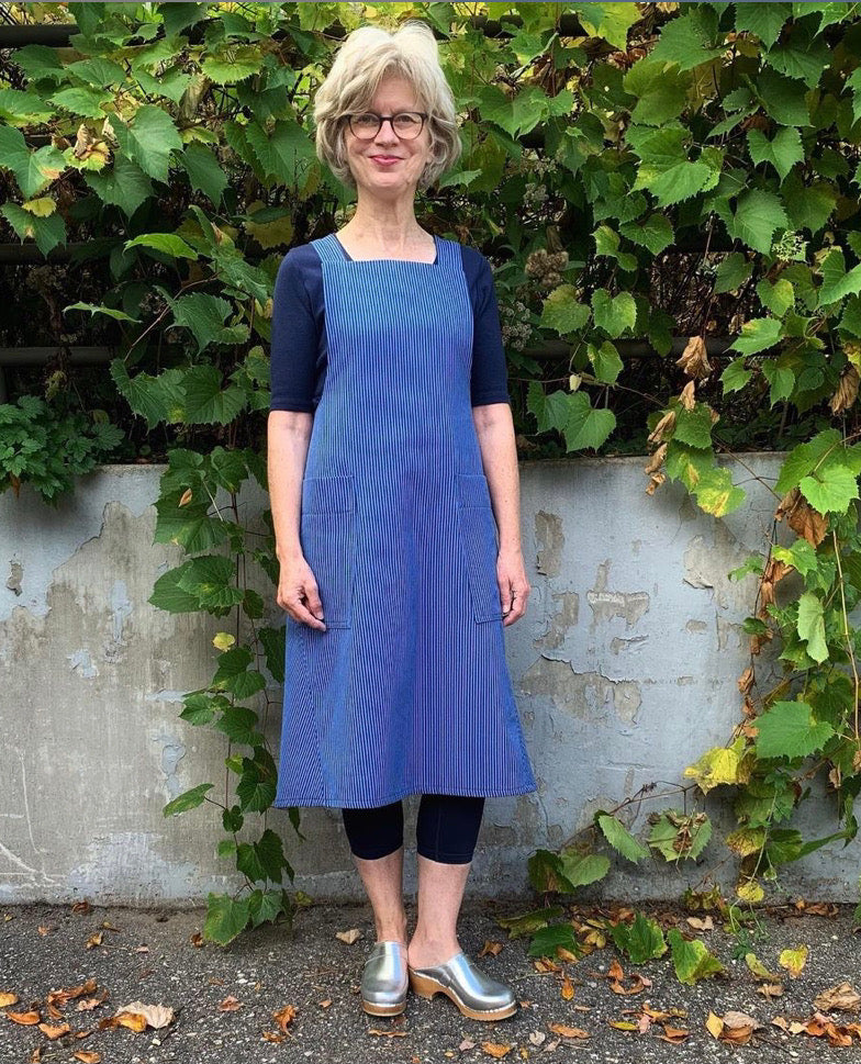 Assembly Line, Apron Dress Pattern, Two Size Ranges, Sweden Lakes Makerie Assembly Line, Apron Dress Pattern, Two Size Ranges, Sweden Lakes Makerie