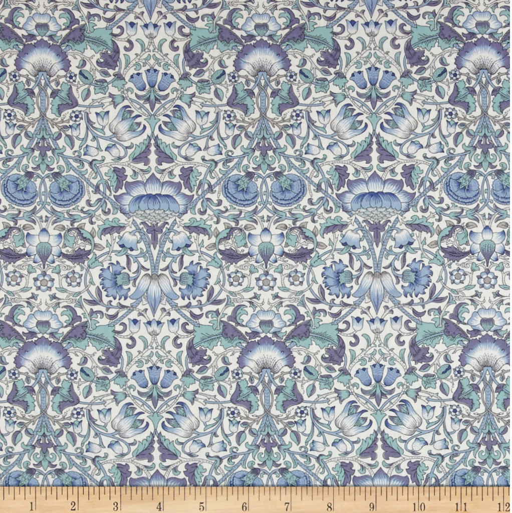 Liberty Tana Lawn Cotton Fabric, Lodden E, Blue, 1/4 yard