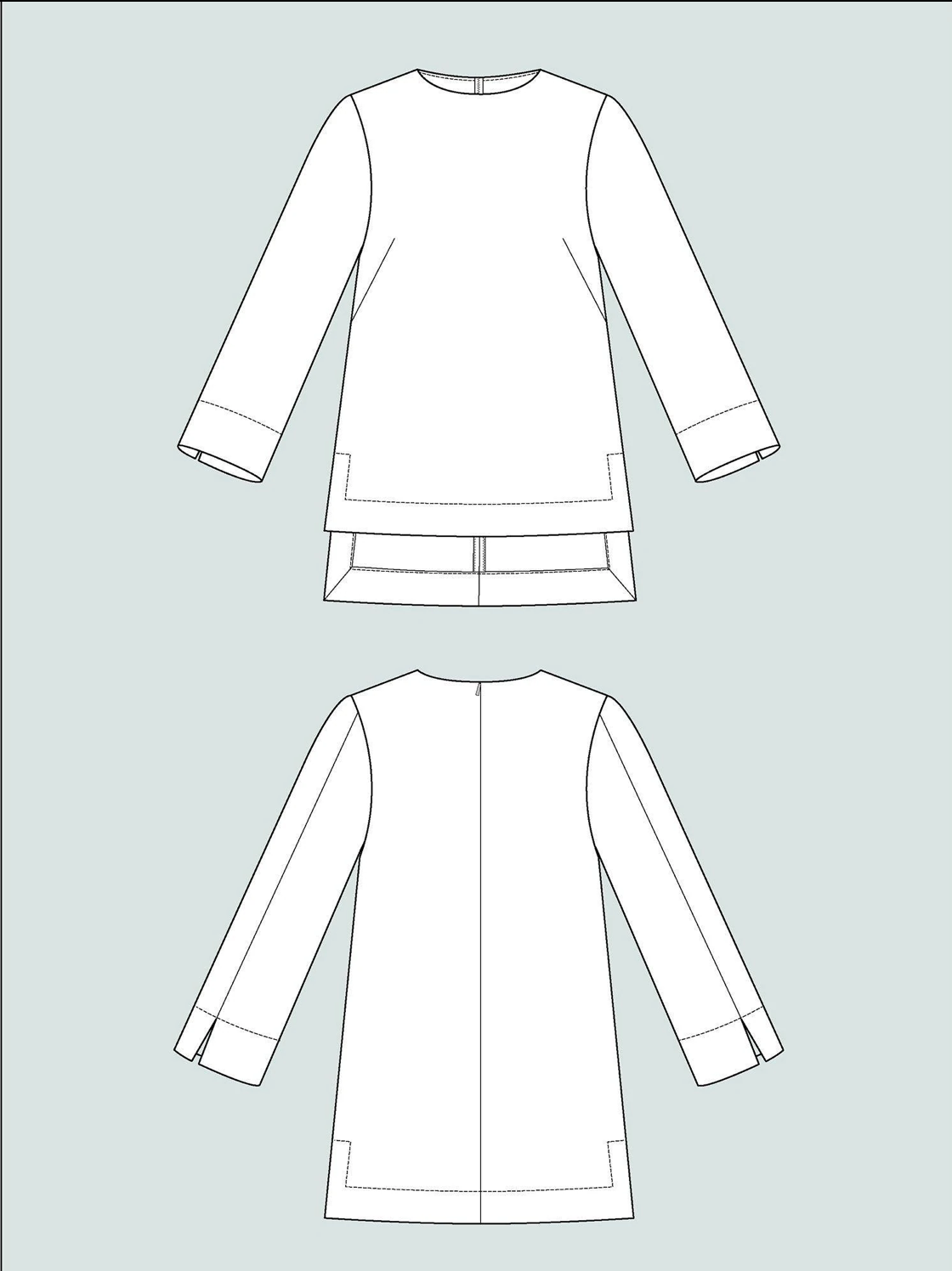 Assembly Line, Long Sleeve Tunic Pattern, two size ranges, Sweden