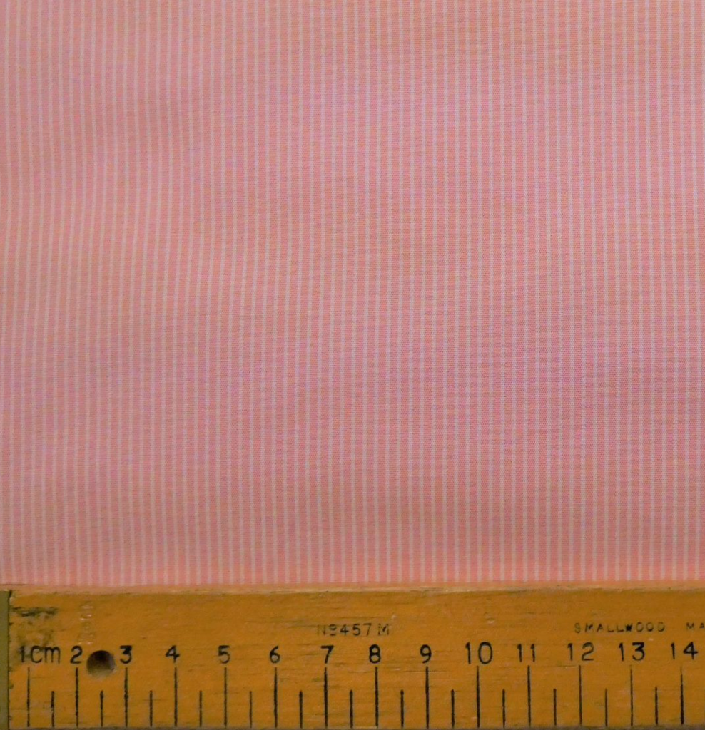 Designer Deadstock Pink Stripe Stretch Cotton Shirting, 1/4 yard