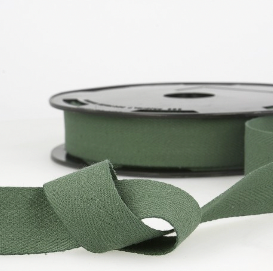 Twill tape, 5/8" Cotton, multiple colorways, per yard