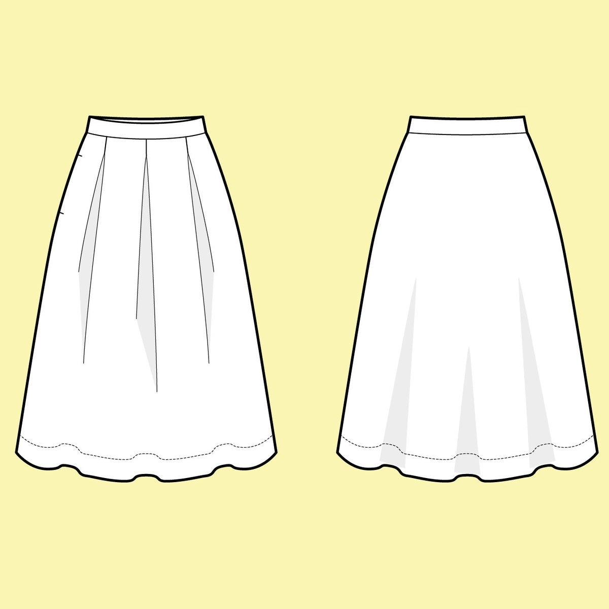 THREE-PLEAT-SKIRT-PATTERN- 