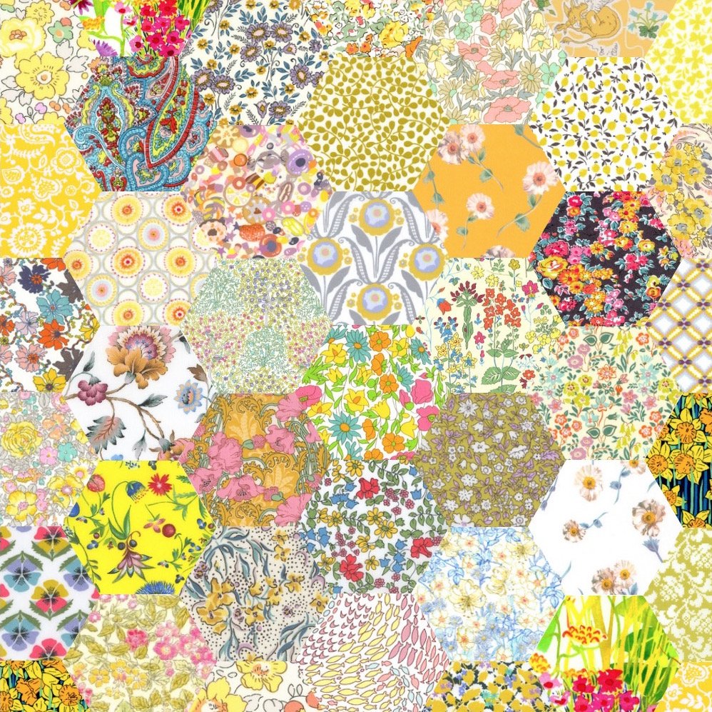 Liberty Tana Lawn Laser Cut 1" Hexagons, multiple colorways