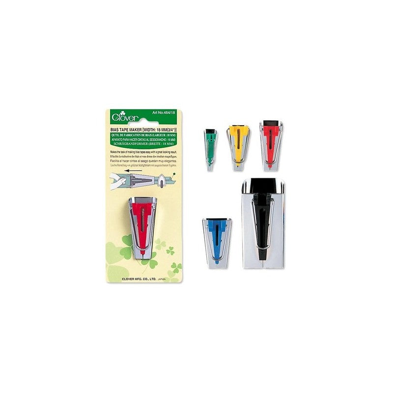 Clover Bias Tape Maker, 12mm, 18mm, 25mm or 50 mm - Lakes Makerie - Minneapolis, MN