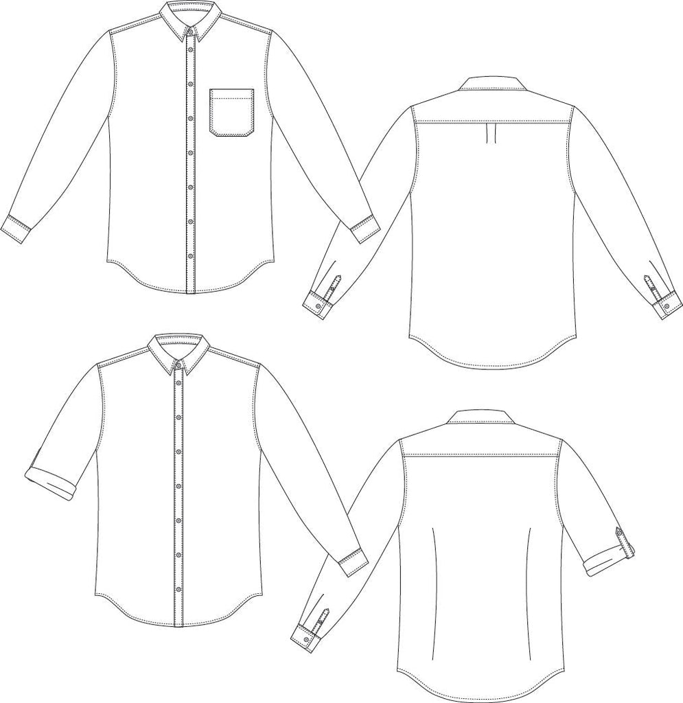 Thread Theory Fairfield Button-up Shirt PDF Pattern