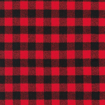 Mammoth Flannel Check Cotton Flannel Fabric- Red and black, 1/2 yard - Lakes Makerie - Minneapolis, MN
