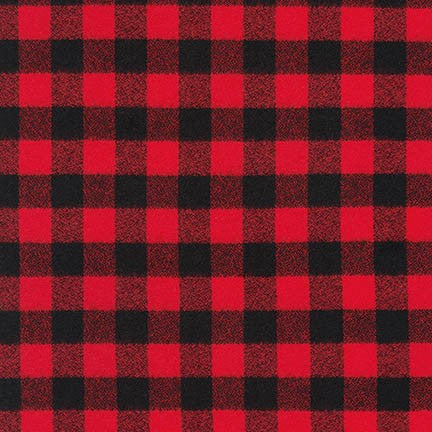 Mammoth Flannel  Check Cotton Flannel Fabric- Red and black, 1/2 yard - Lakes Makerie - Minneapolis, MN