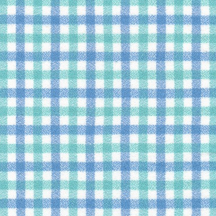 Mammoth Cotton Flannel  "Baby Blues" Multicolor Plaid Fabric, 1/4 yard