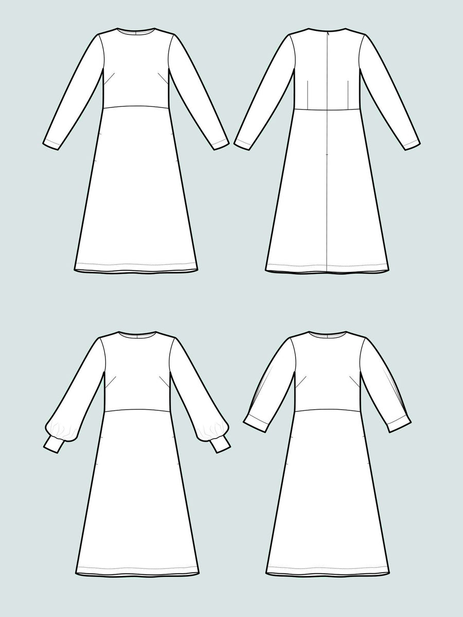 Assembly Line, Multi-Sleeve Midi Dress Pattern, Two Size Ranges, Swede Lakes Makerie Assembly Line, Multi-Sleeve Midi Dress Pattern, Two Size Ranges, Swede Lakes Makerie