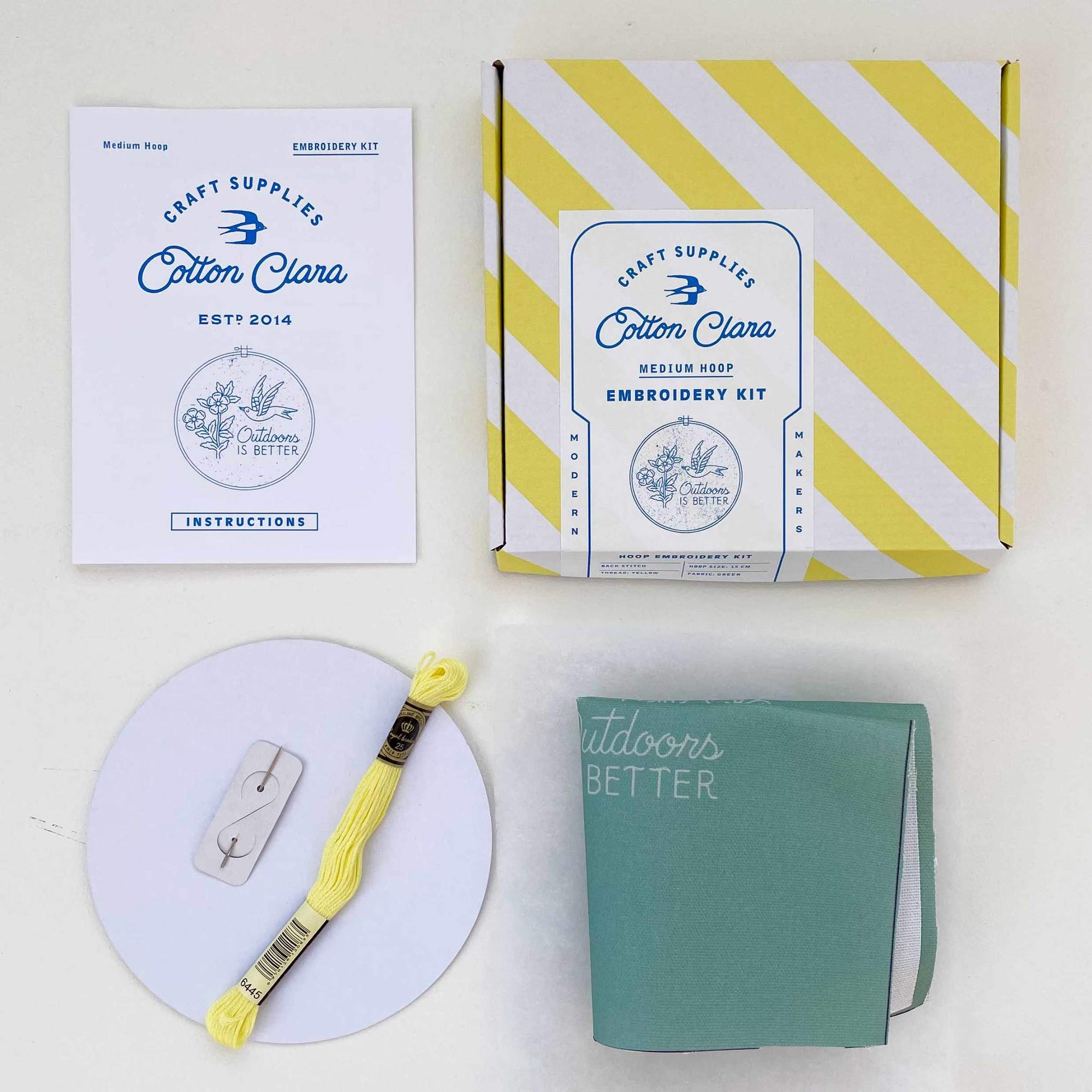 Cotton Clara, Outdoors is Better Hoop Embroidery Kit