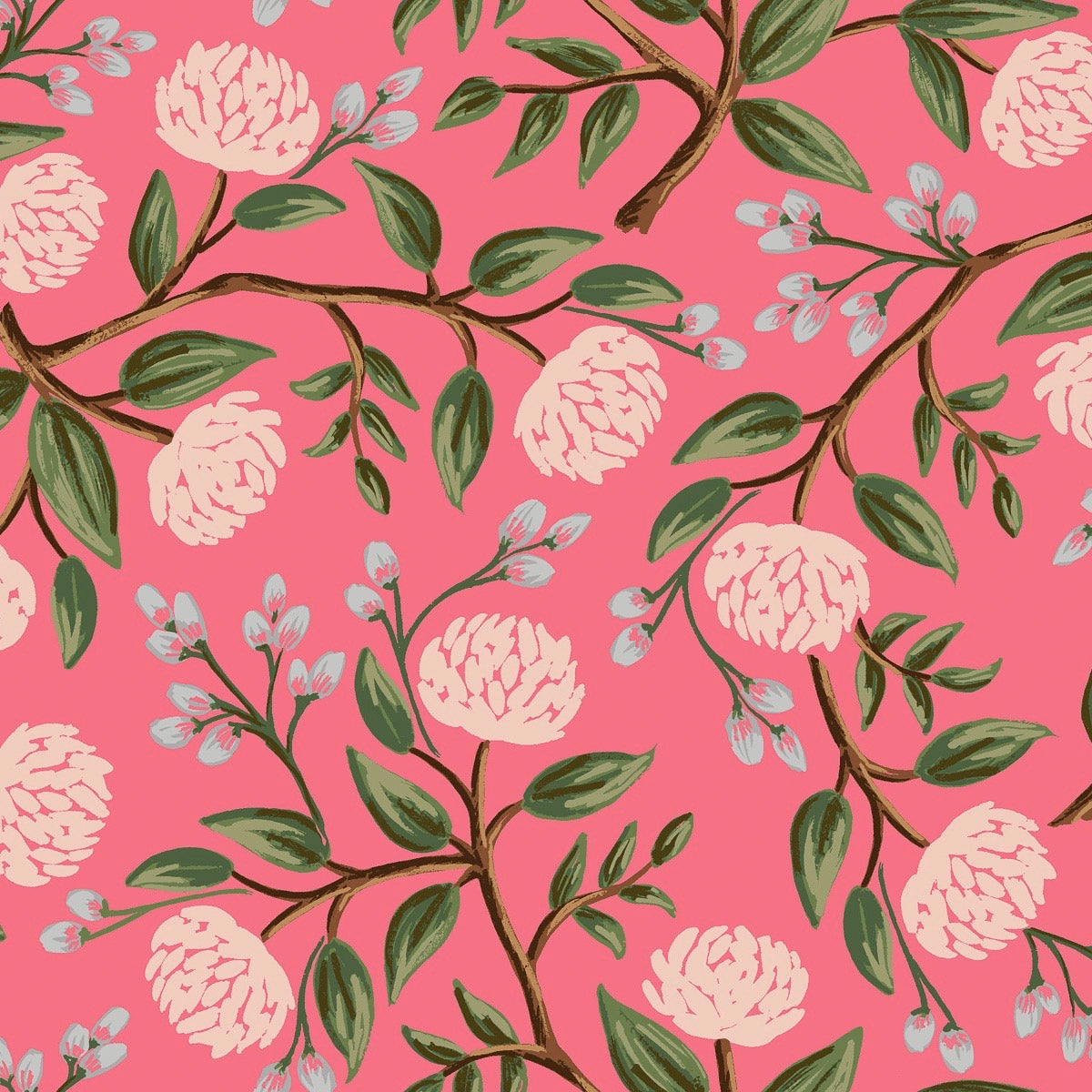 Rifle Paper Co., Wildwood Peonies Pink Fabric, 1/2 yard - Lakes Makerie - Minneapolis, MN