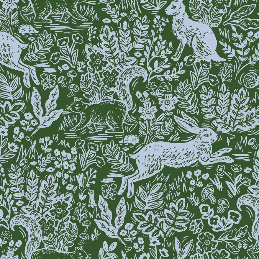 Rifle Paper Co., Wildwood Fable Green Fabric, 1/4 yard – Lakes Makerie