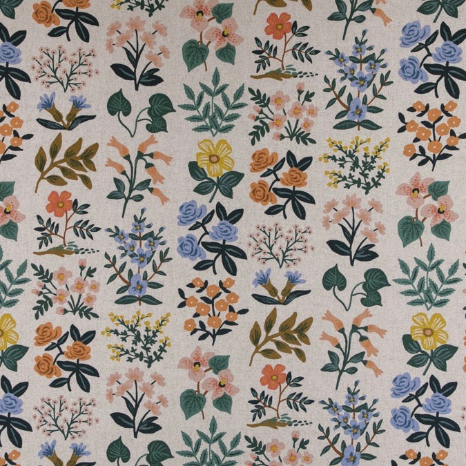 Rifle Paper Co. Meadow - Wildflower Field - Natural Canvas Fabric, 1/2 yard - Lakes Makerie - Minneapolis, MN