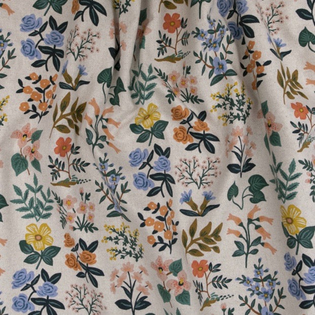 Rifle Paper Co. Meadow - Wildflower Field - Natural Canvas Fabric, 1/2 yard - Lakes Makerie - Minneapolis, MN