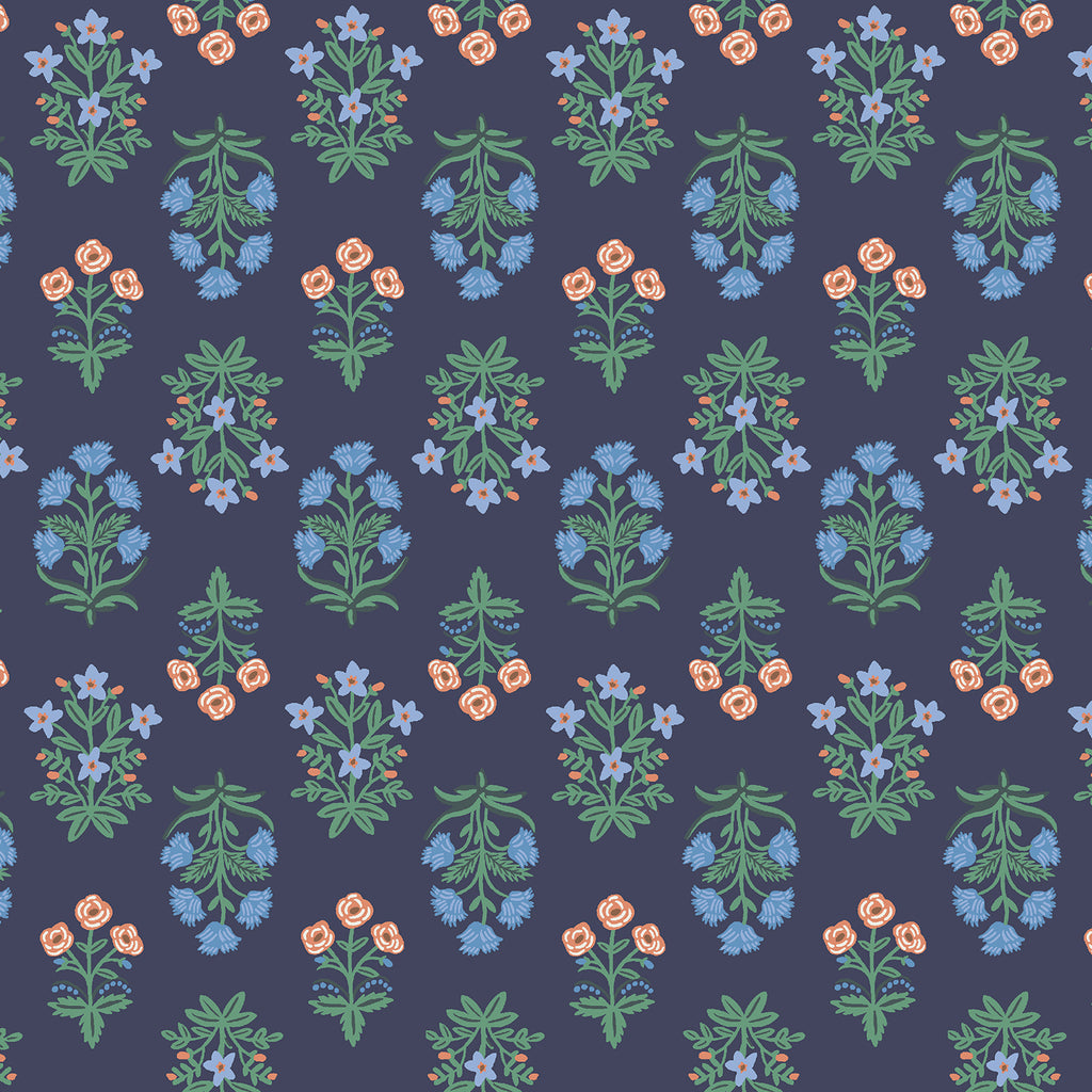 Rifle Paper Co., Camont - Mughal Rose - Navy Fabric, 1/4 yard