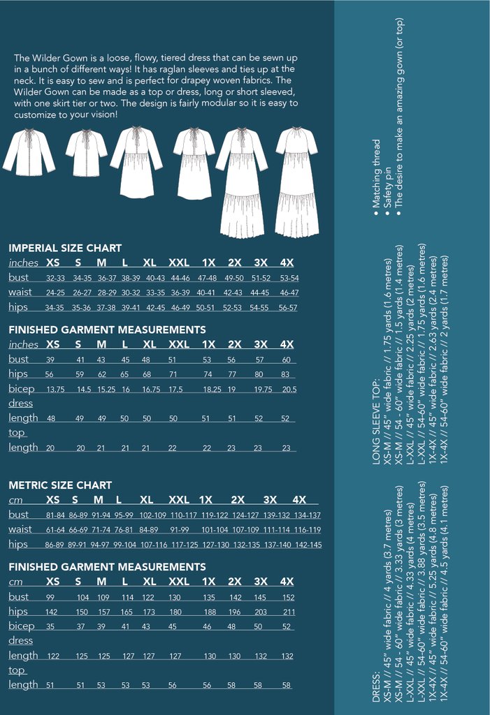 Friday Pattern Co., the Wilder Gown sewing pattern - Lakes Makerie - Minneapolis, MN