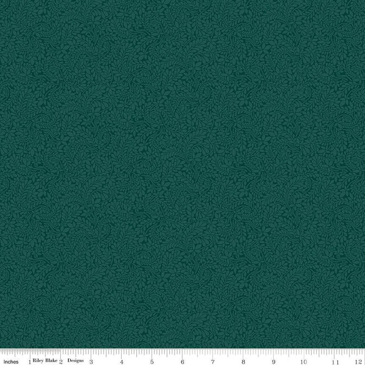 Liberty Lasenby Cotton, York Fern, Pine Green, 1/4 yard
