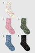 Women's  Flower Pattern Crew Socks, multiple colorways - Lakes Makerie
