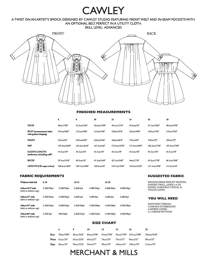 Merchant &amp; Mills, The Cawley PDF Pattern